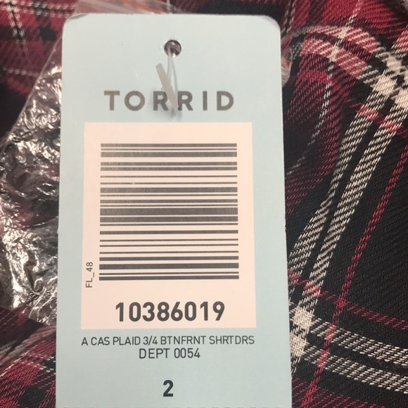 Torrid plaid shirt dress. 2 (2X). NWT. - Picture 9 of 9